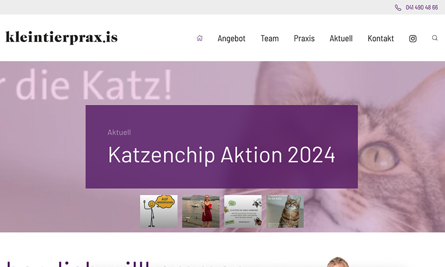 Internetauftritt Kleintierpraxis Isenegger